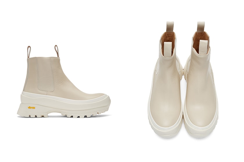 Jil Sander Beige Leather Combat Boots