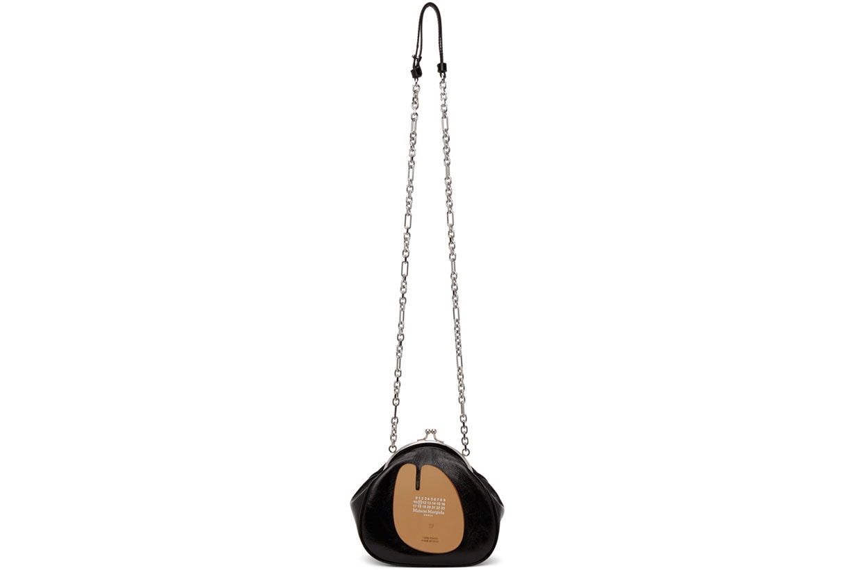 Black Glossy Frame Tabi Shoulder Bag