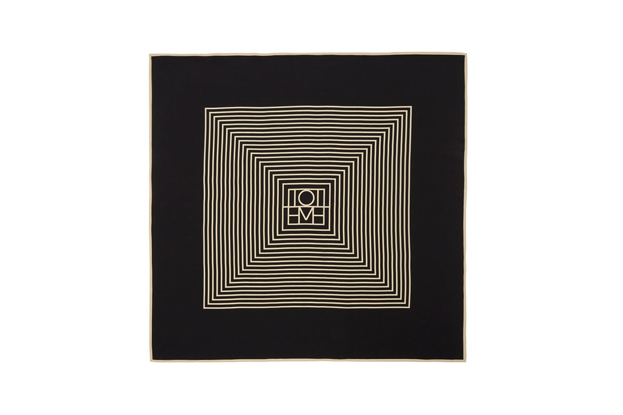 Black & Off-White Silk Venezia Scarf