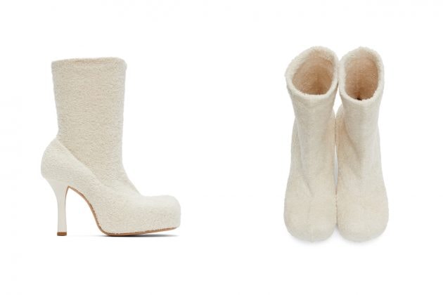 bottega veneta bold boots knit furry pink white fall winter 2020