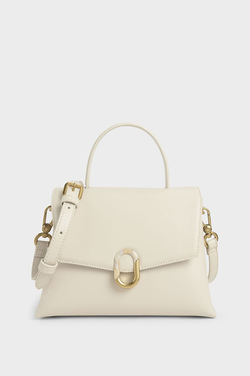 Charles & Keith FW2020 Handbag crossbody in cream color