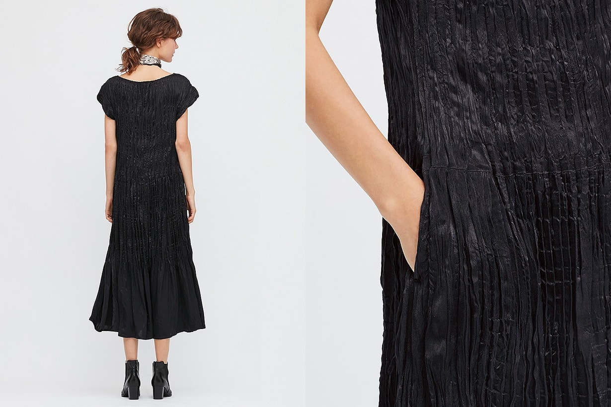 Uniqlo x Inès de La Fressange pleated dress 2020 fw collection