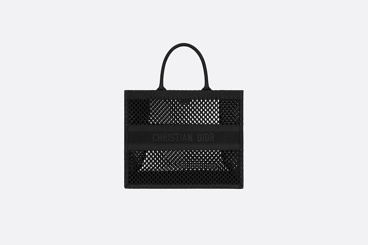 Dior book tote Black Mesh Embroidery handbags 2020