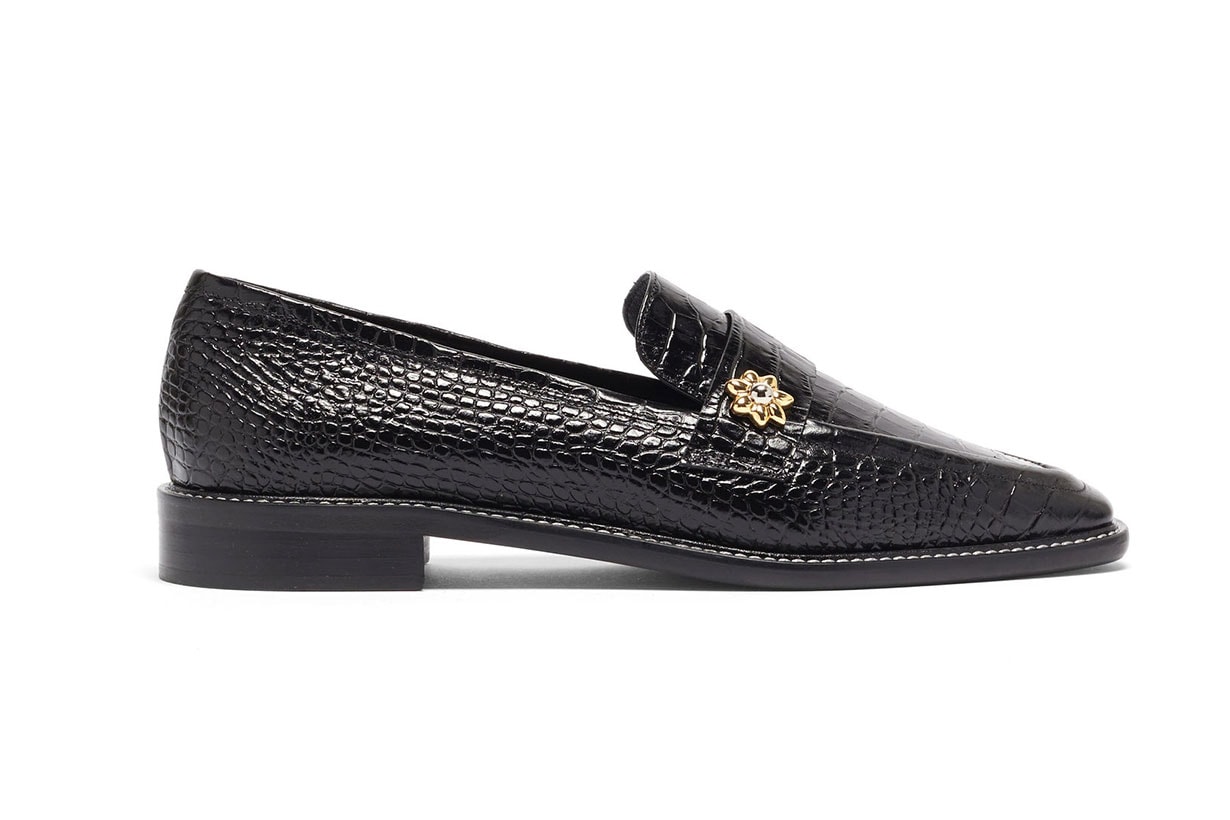 Forever crocodile-effect leather loafers