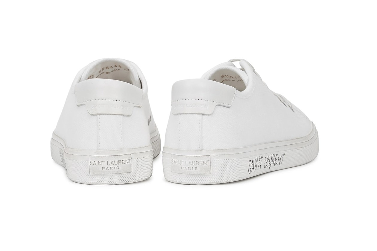 saint laurent malibu white canvas sneakers minimal luxury handwritten logo shoes