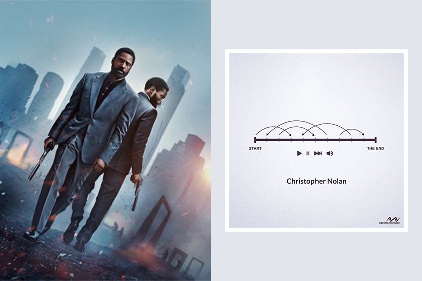 Instagram illustrator Behzad Nohoseini draw about movie Tenet Christopher Nolan