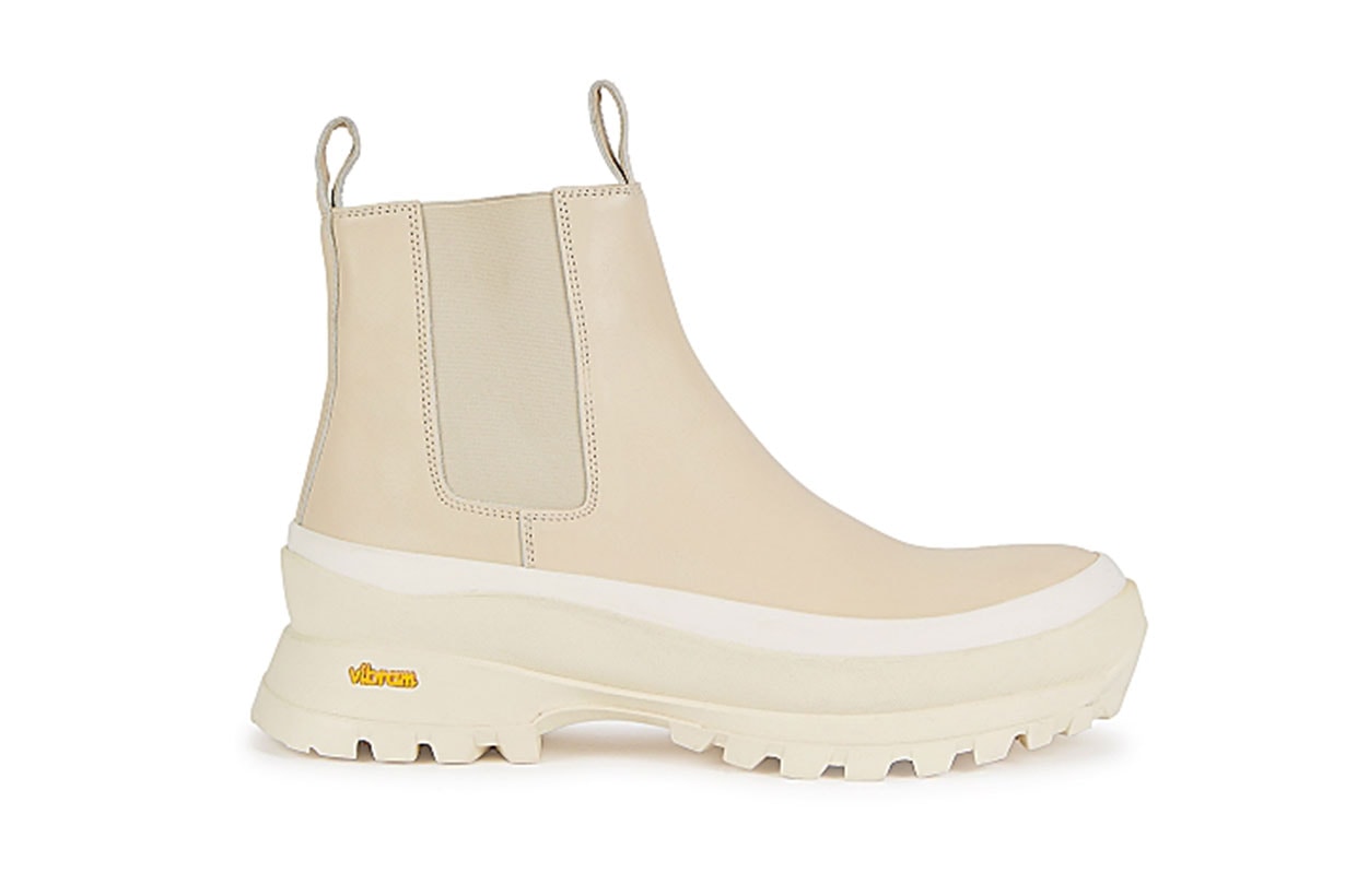 JIL SANDER 50 blush leather ankle boots