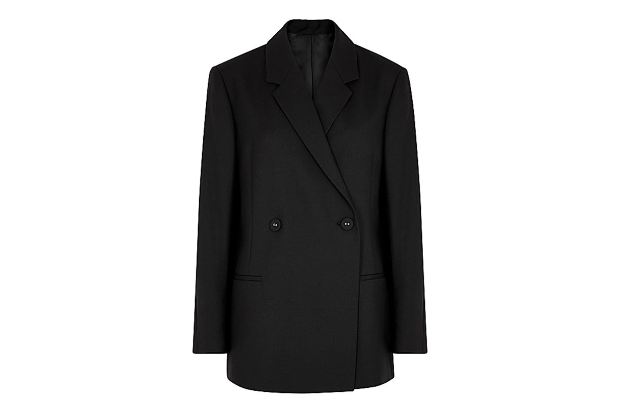 Loreo black double-breasted blazer