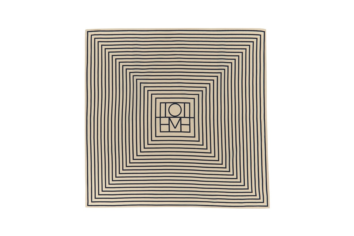 Off-White & Navy Silk San Remo Scarf