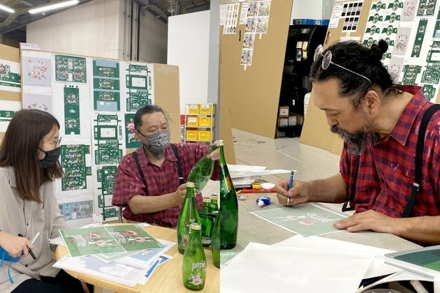 Takashi Murakami perrier sparkling water limited edition package