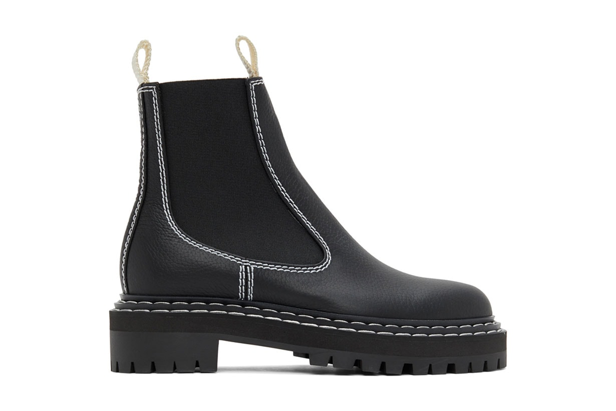 Proenza Schouler Black Leather Chelsea Boots