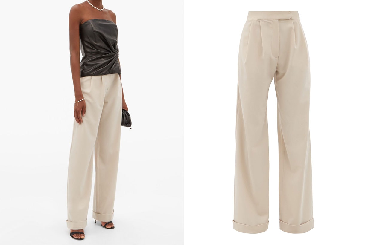 Sakura wide-leg crepe trousers