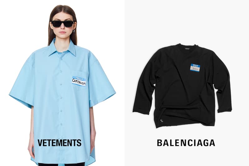 balenciaga vetements fuct apple music copy name tag hello Demna Gvasalia