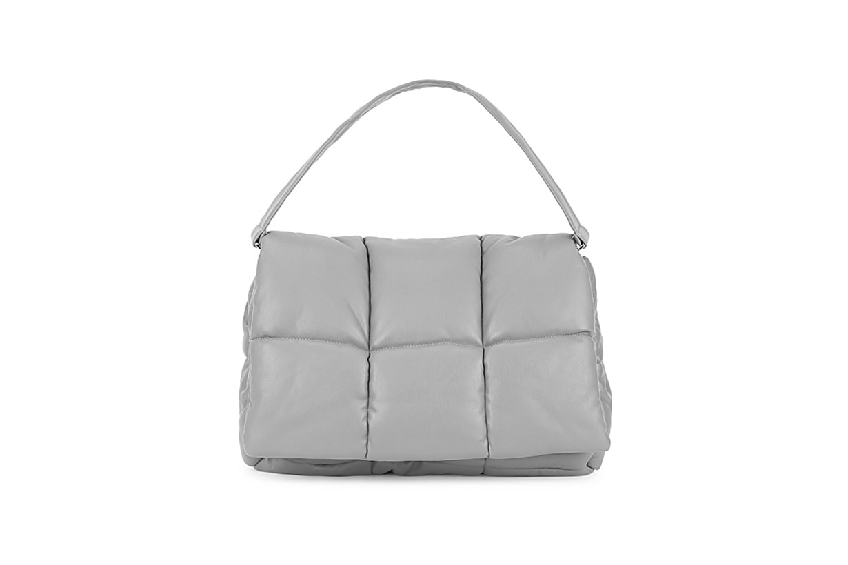 Wanda grey padded clutch