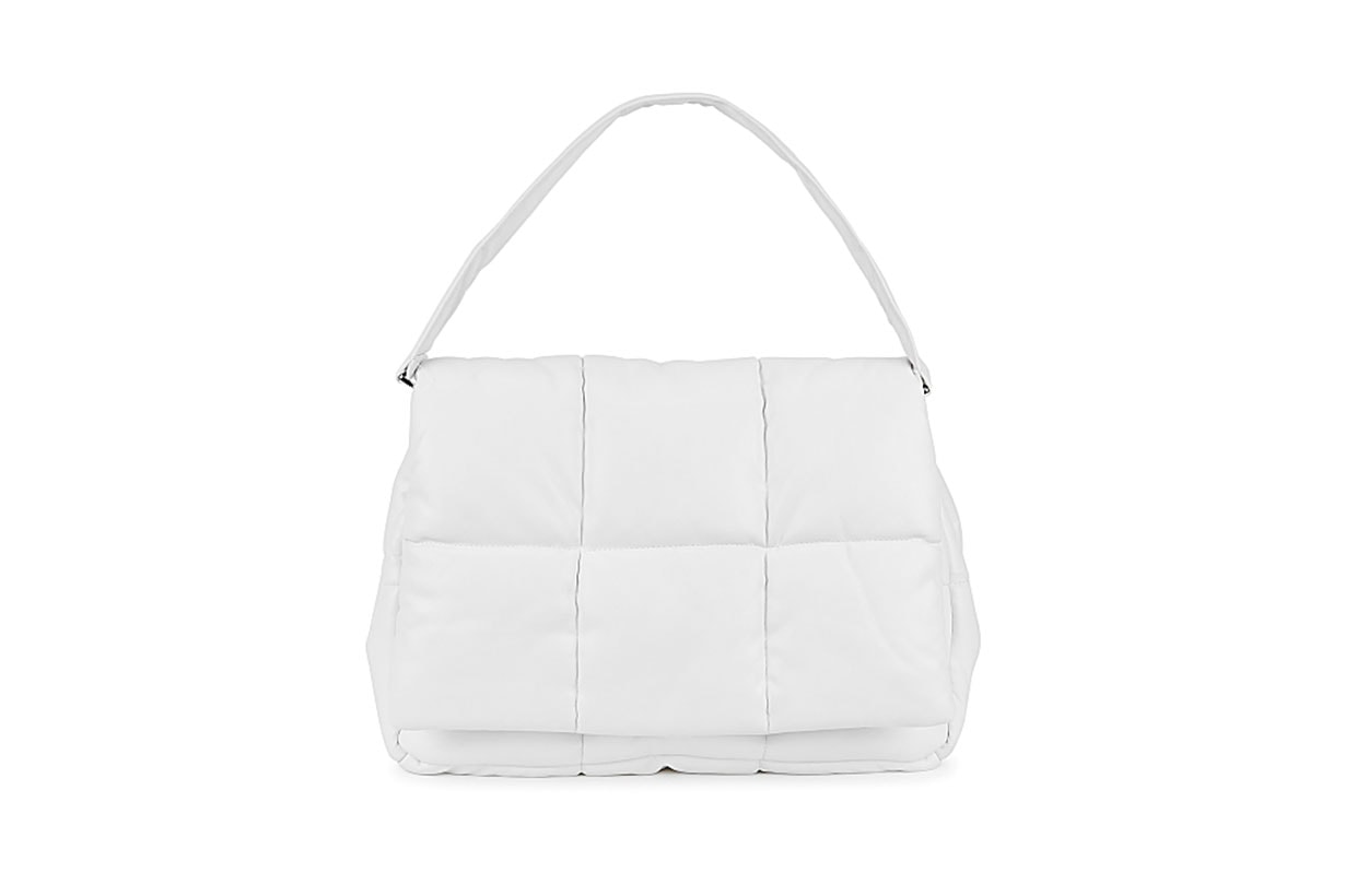 Wanda white padded clutch