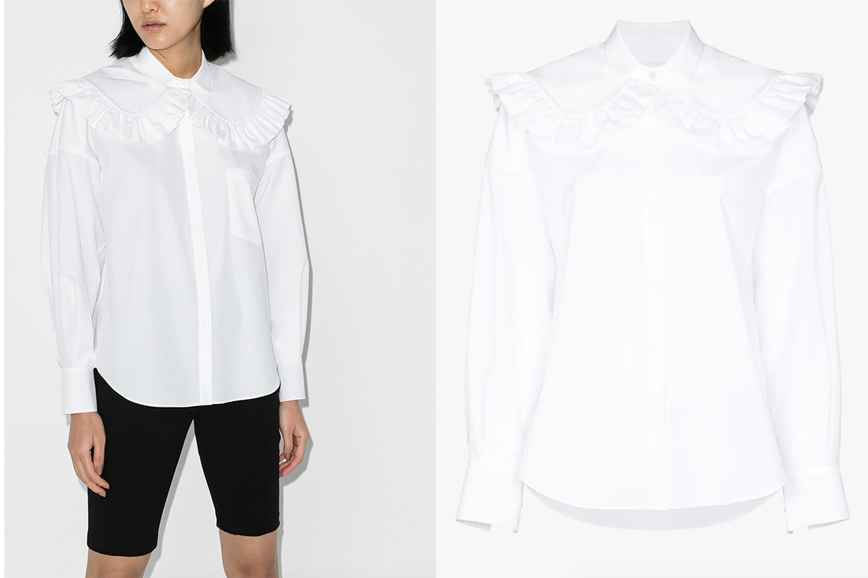 White Shirt Ruffle Collar Peter Pan Collar Shirt 2020 Fall Winter Fashion Trends Fashion Items 