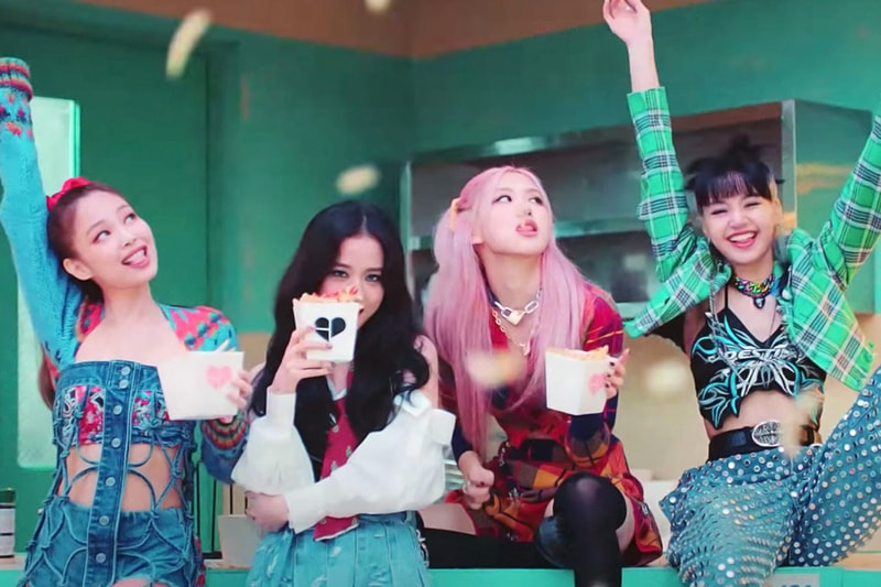 BLACKPINK Jennie Lisa Jisoo Rose Knowing Bros JTBC Korean Variety Show The Album Lovesick Girls Uniform Style Pleated Skirts Korean idols celebrities singers girl bands