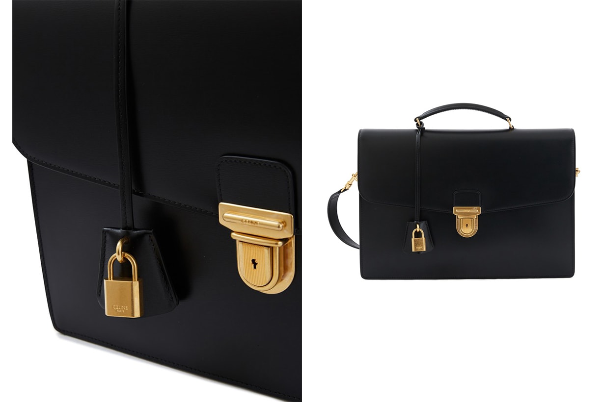 CELINE Medium-sized box calf satchel