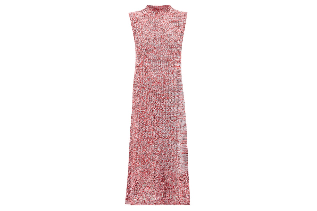 Jil Sander Crochet-hem knitted cotton-mouline dress