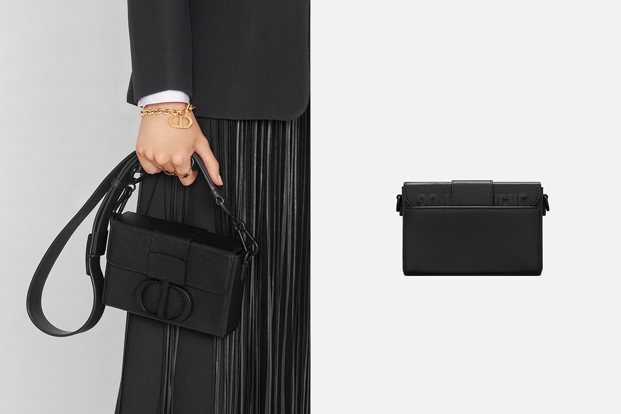 dior 30 montaigne box bag black ultramatte grained calfskin handbags 