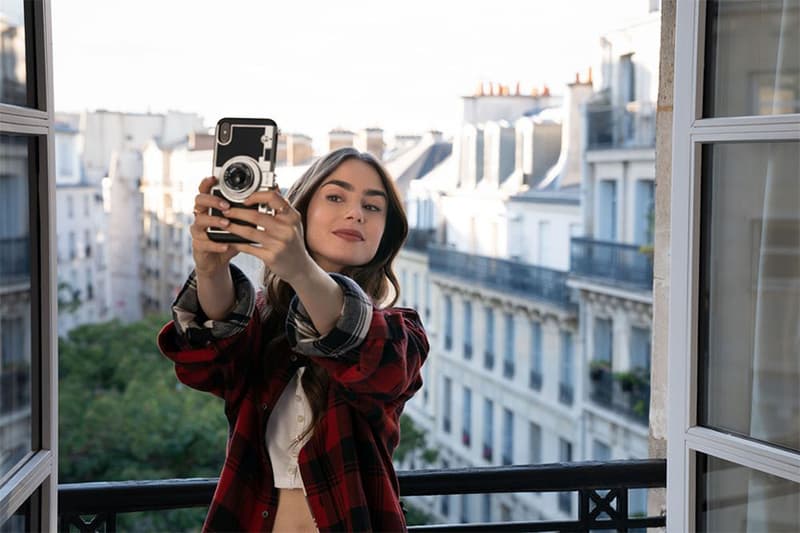 emily in paris Lily Collins phone case retro camera