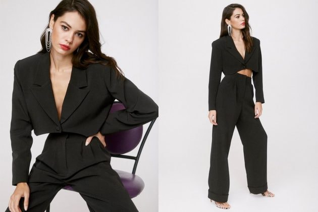 Emily Ratajkowski nasty gal suit street snap $75 affordable price