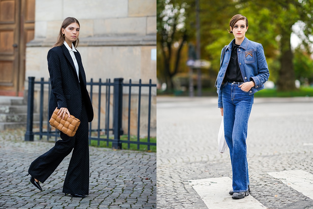 Swantje Soemmer is seen wearing black suit - Lala Berlin, white polo shirt - Zara, brown bag Bottega Veneta, Heels - Dorateymur on October 18, 2020 in Berlin, Germany. 