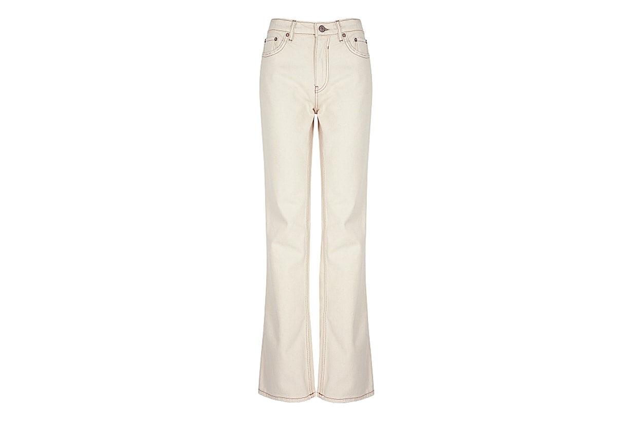 FREE PEOPLE  Laurel Canyon ecru flared jeans