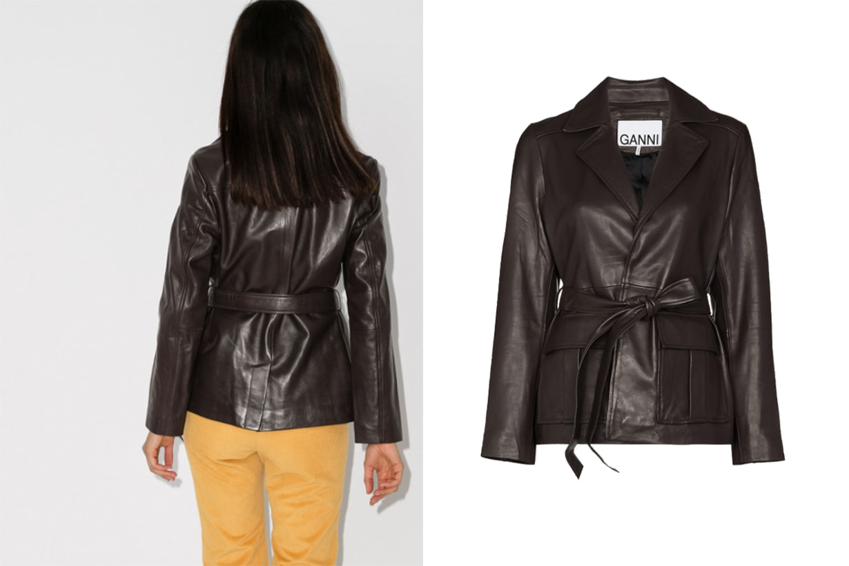 GANNI X Browns 50 Leather Wrap Jacket