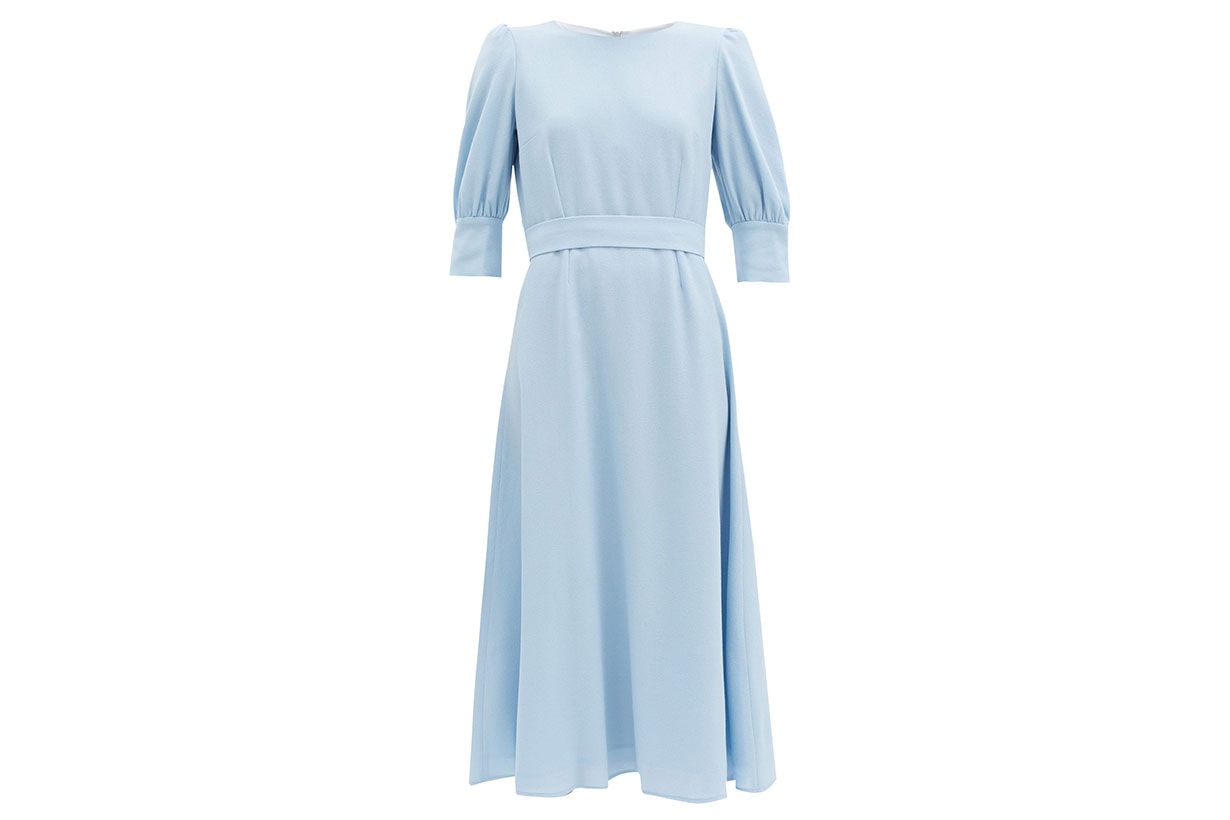 GOAT Kane bishop-sleeve wool-crepe midi dress