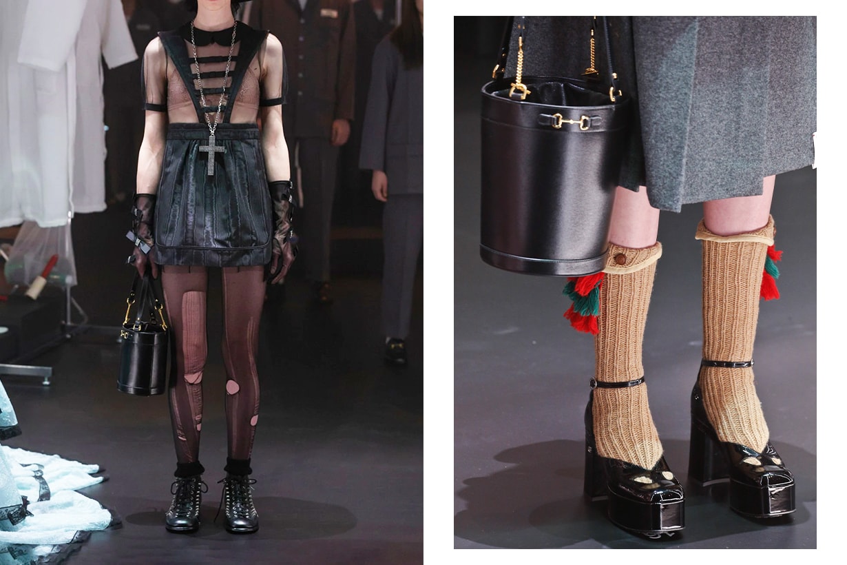 Gucci 1955 Horsebit leather bucket bag 2020 Fall Winter Handbag Trend Runway 