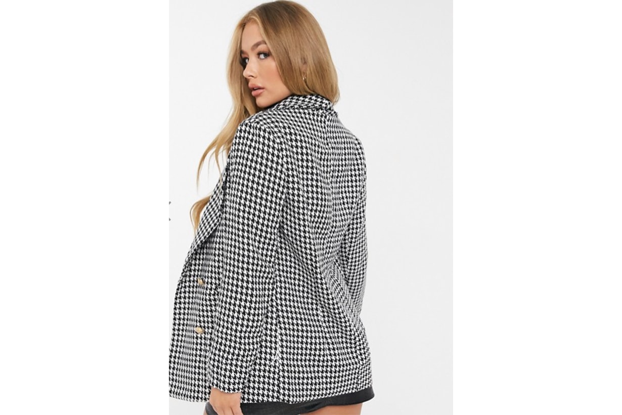 I Saw It First oversized blazer in dogtooth