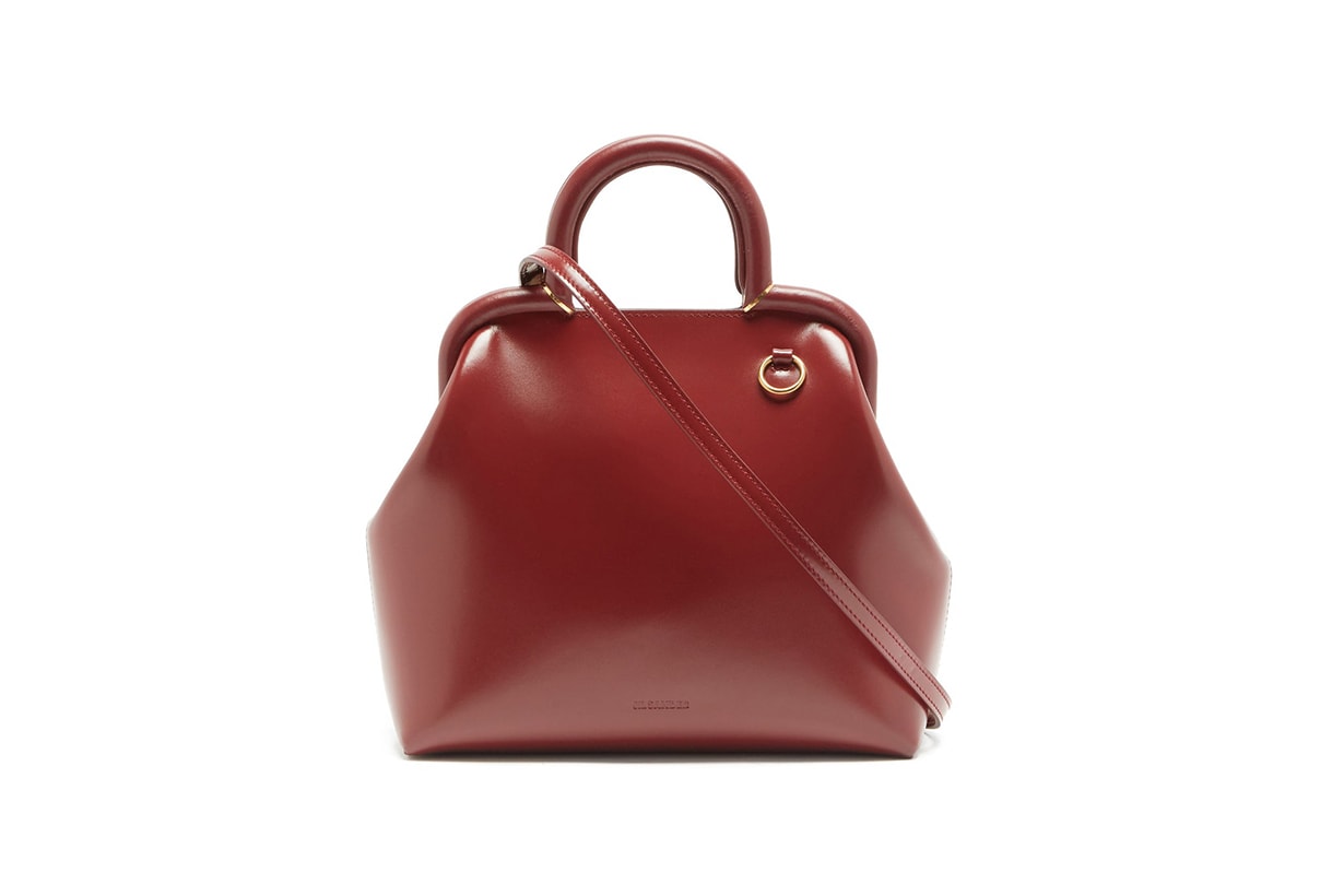 JIL SANDER Logo-debossed small top-handle leather handbag