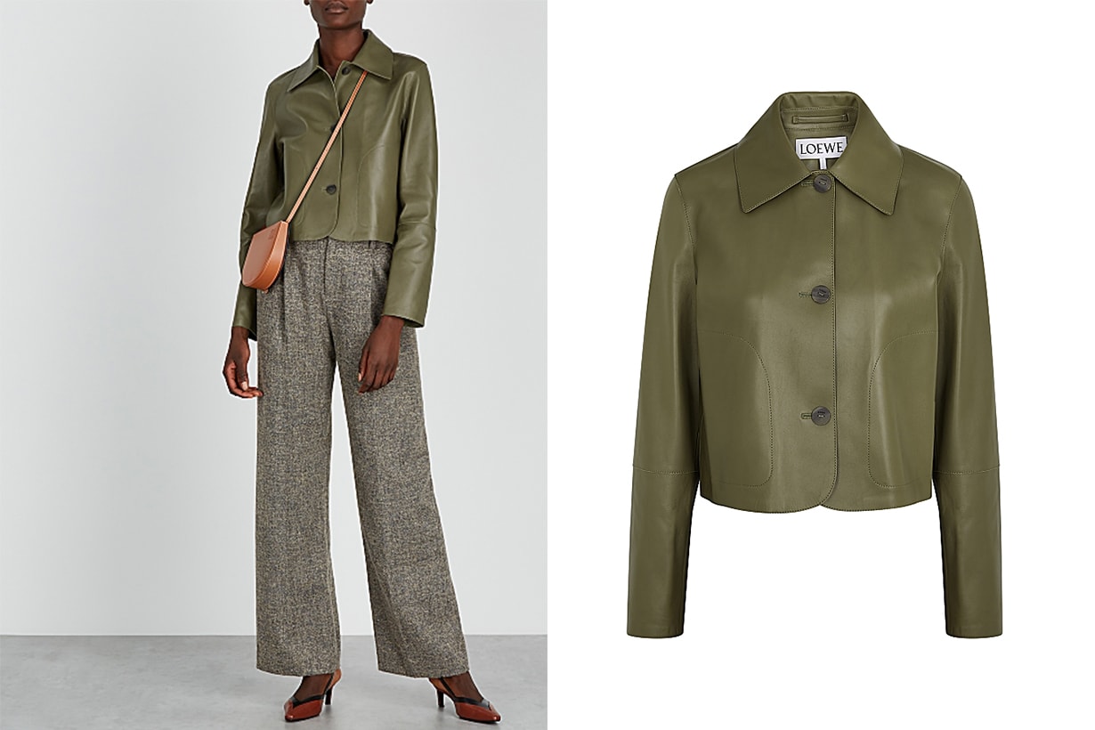 LOEWE  Olive leather jacket