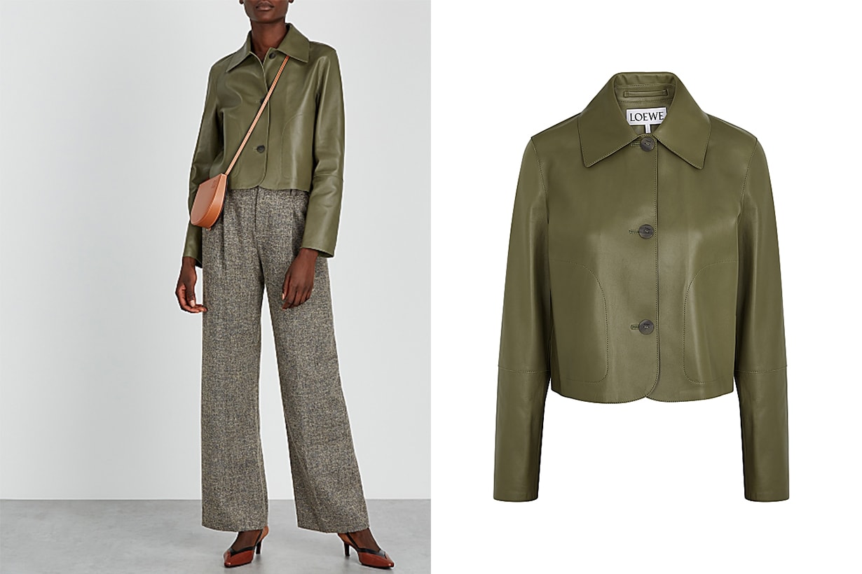 LOEWE Olive leather jacket