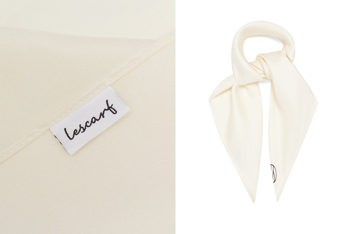 Logo-print silk-twill scarf