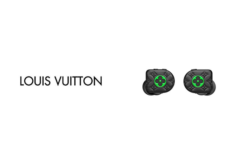 louis vuitton horizon black neon green monogram earphones virgil abloh