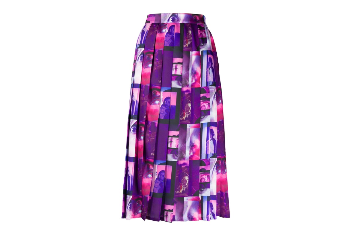 MSGM graphic-print pleated skirt