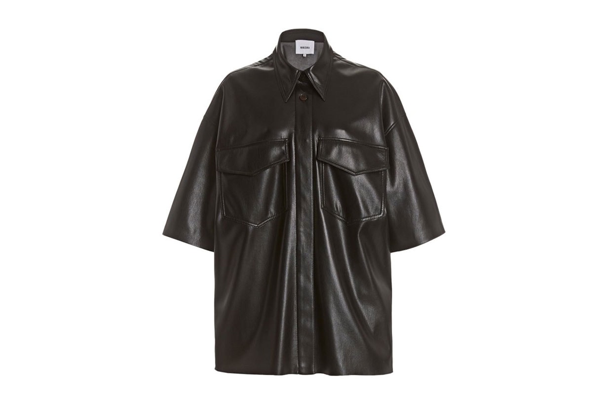 Nanushka Roque Oversized Vegan Leather Shirt