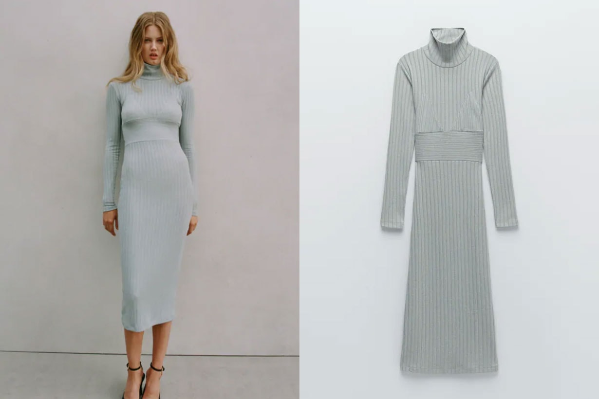 RIBBED DRESS WITH SEAM DETAILS