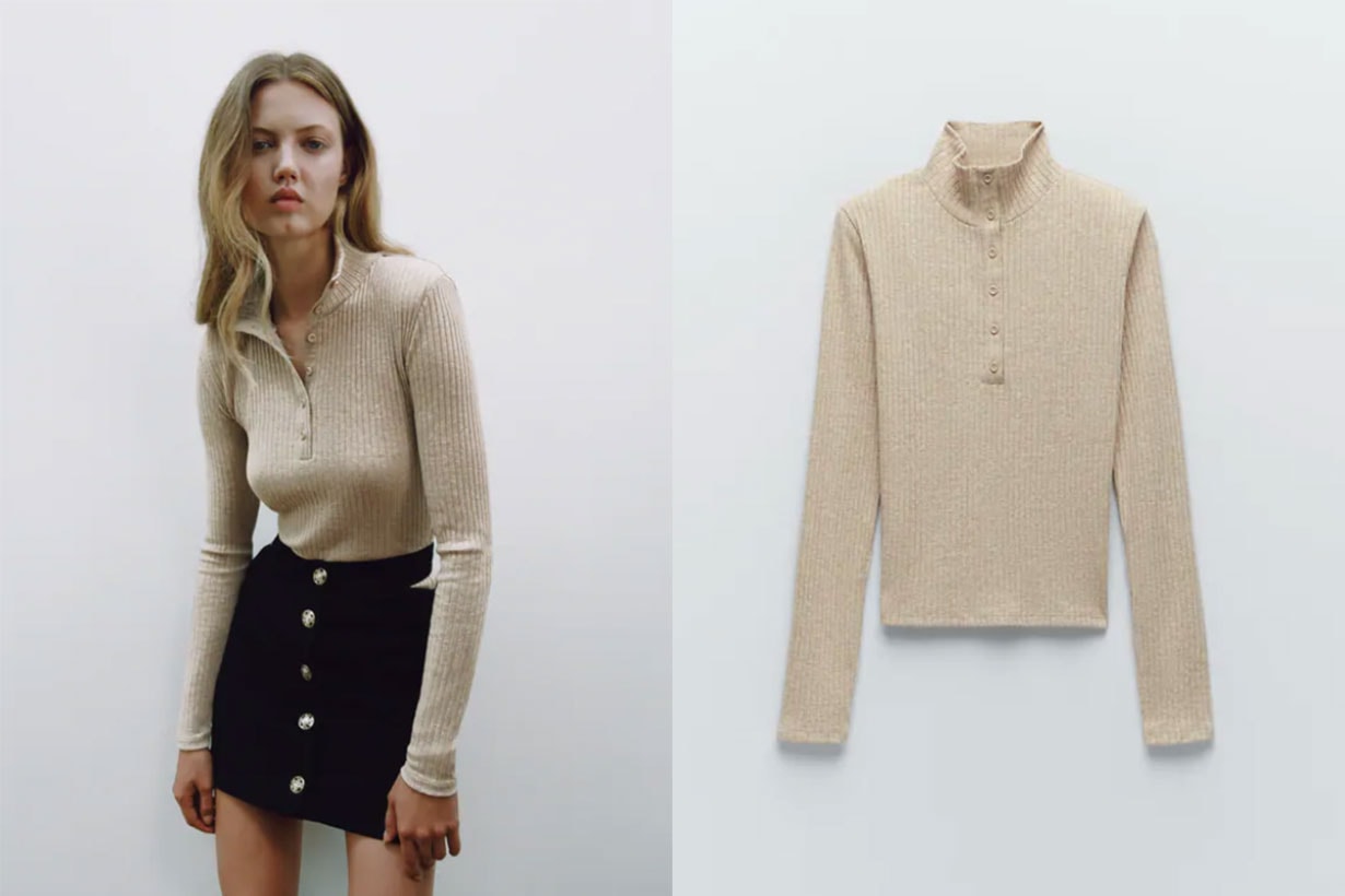 RIBBED TOP WITH HIGH NECK
