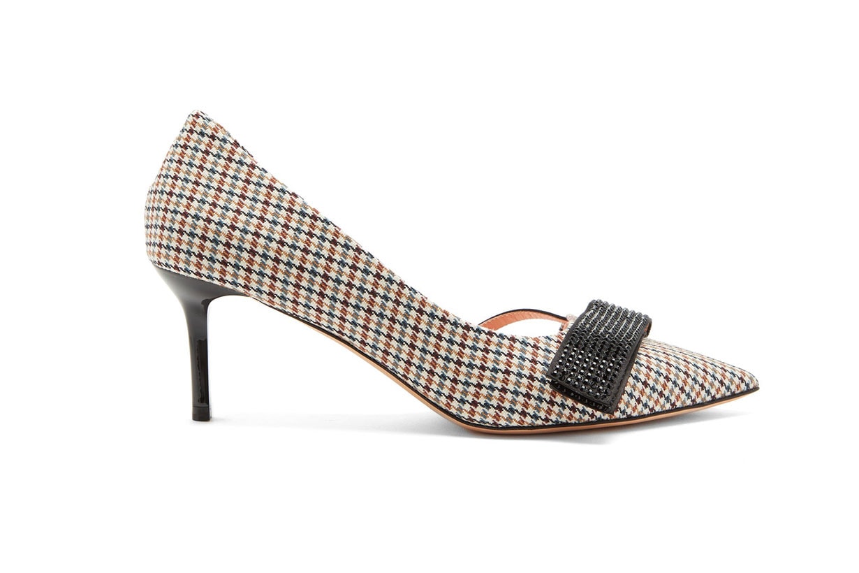 ROCHAS Stud-appliqué houndstooth pumps