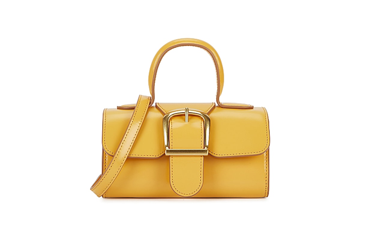 RYLAN 3.17 mini yellow leather top handle bag