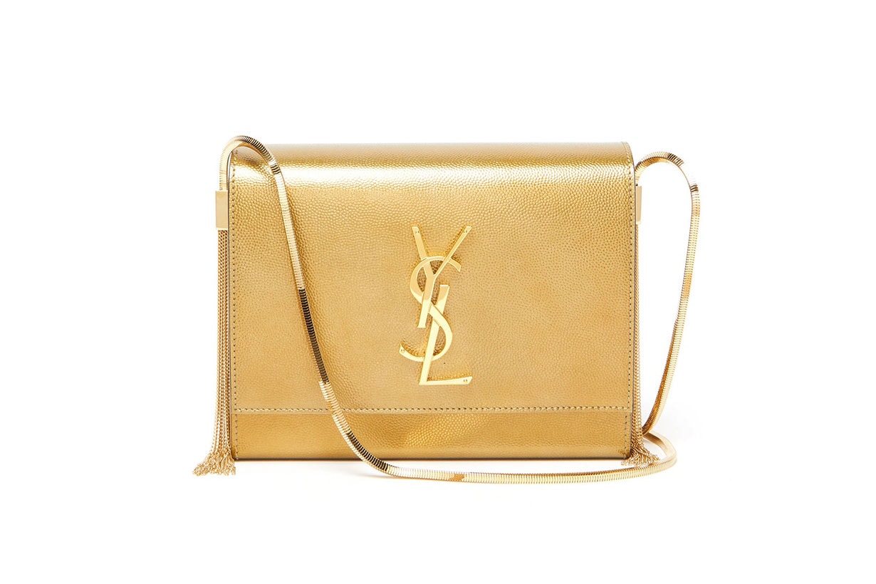 SAINT LAURENT Kate small metallic-leather shoulder bag