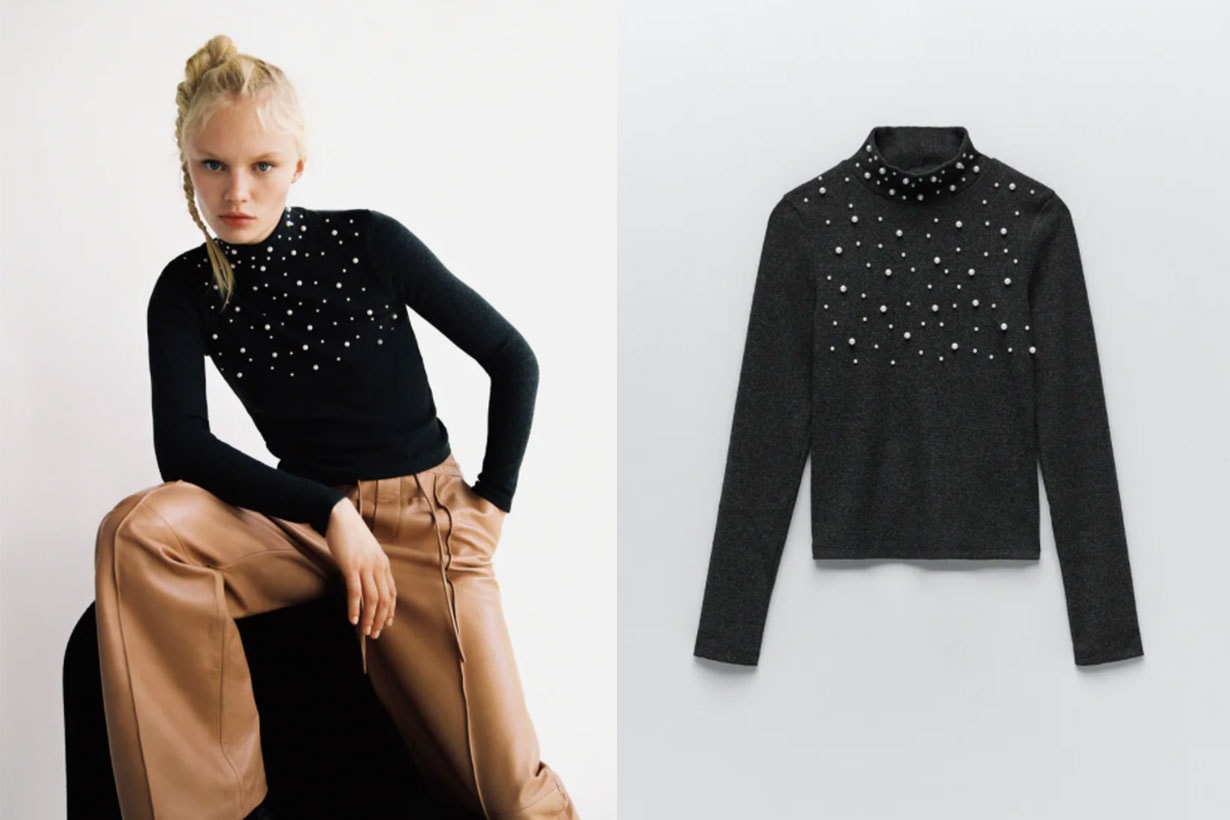 SOFT-TOUCH SWEATSHIRT WITH PEARL BEADS