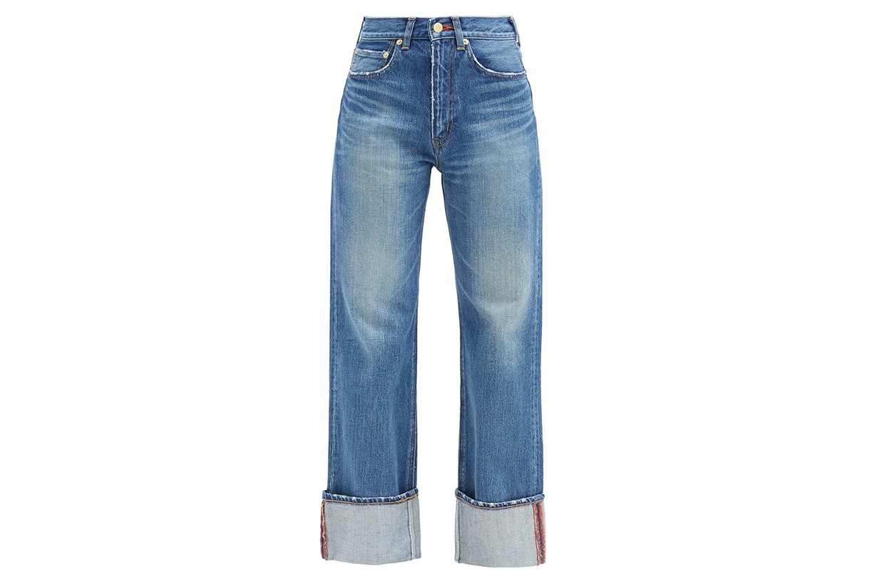TU ES MON TRESOR Carnelian high-rise turn-up cuff jeans