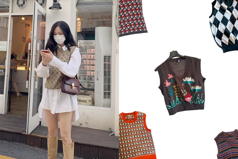 hyuna louis vuitton vintage knit wool pull monogram outfit