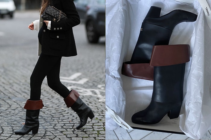 Chanel 雙色反摺中筒靴,時髦博主都穿它造成搜尋量大增!