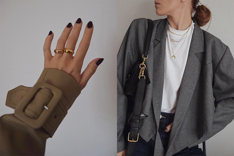 2020 fw Jewelry Gold Earring Necklace Ring SSENSE