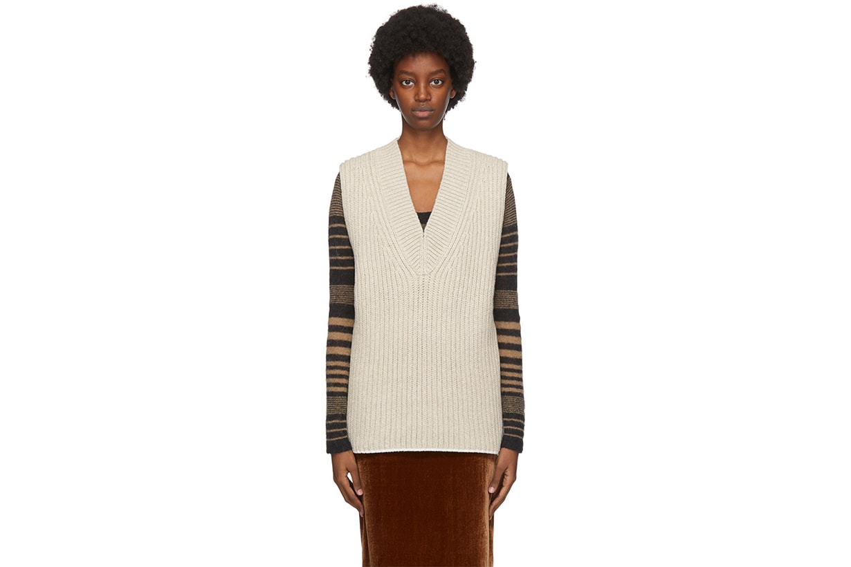 ACNE STUDIOS Beige Wool & Silk Vest